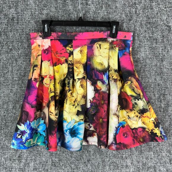 Romeo Juliet Skirt Womens M Short Floral Festival Boho Pleated Elastic Waist USA - Picture 1 of 10